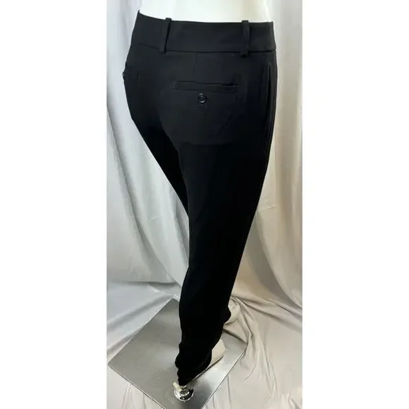 Ann Taylor LOFT Julie Fit Crepe Trousers Black  6 T Dark Academia Witchy  66-41 - Picture 4 of 15